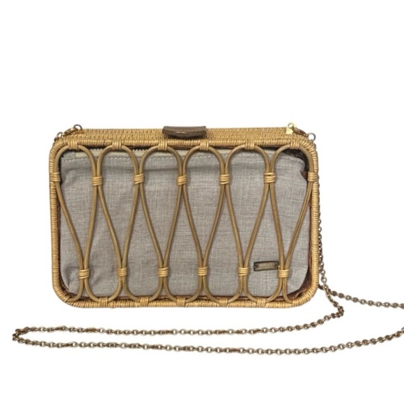 Kayu Natural Woven Wicker Clutch Shoulder Bag - Picture 1 of 12